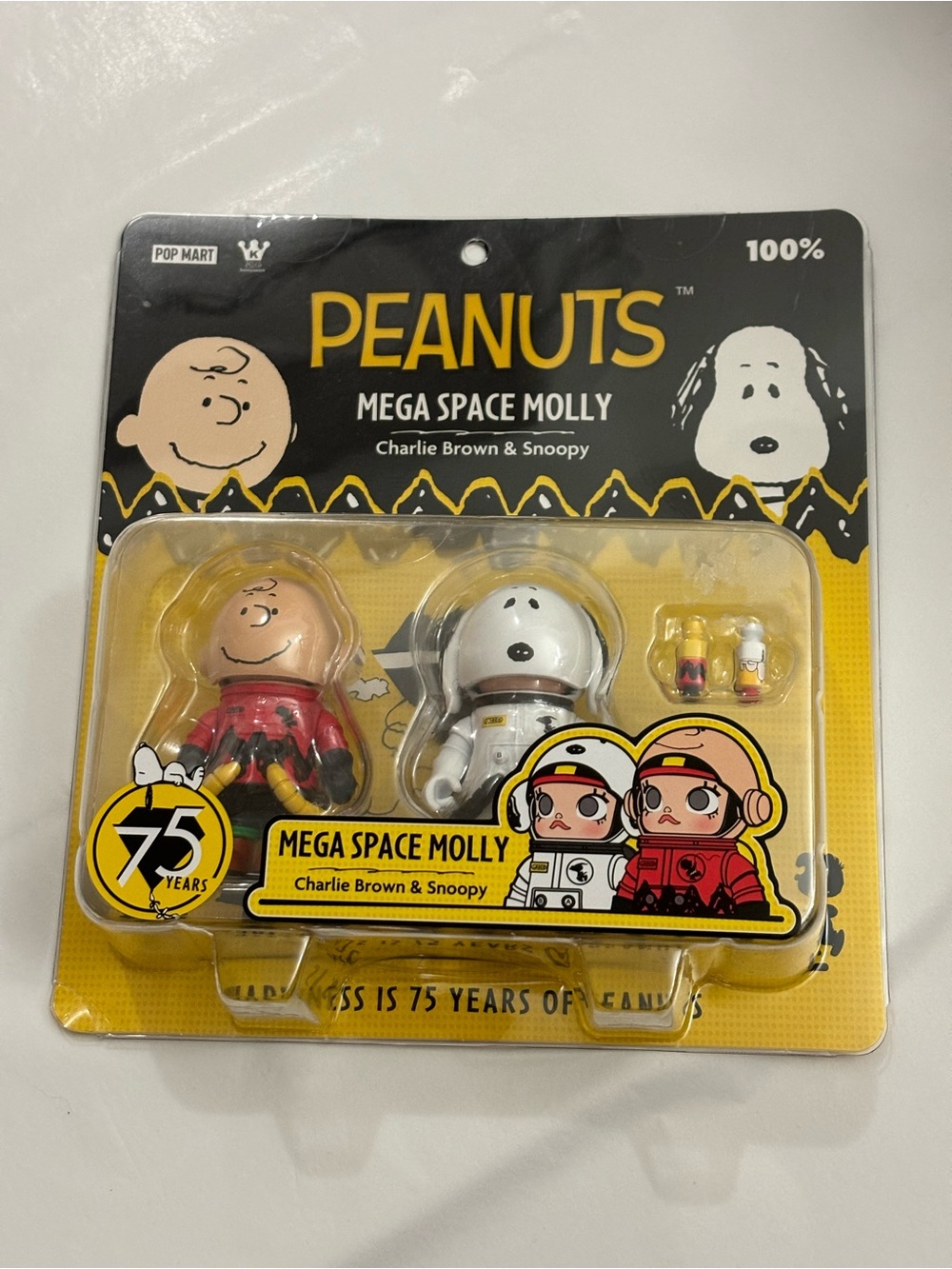 Popmart Space Molly 100% Peanuts Charlie Brown & Snoopy Figure Set